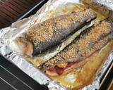 Foto del paso 6 de la receta: Trucha a la Navarra rellena de jamón ibérico y con costra de Almendras