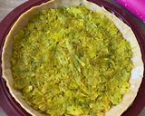 Une image de l'étape 5 de Quiche printanière poireaux chèvre frais et herbes de Provence.