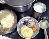 A picture of step 1 of Gur wale chawal.