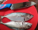 Foto langkah ke 1 dari resep Mpasi 8m+ ikan kembung+ gasol beras merah,kacang merah+ kangkung.
