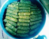 A picture of step 1 of Stuffed Grape Leaves with Shrimp 🍴.