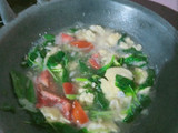 Bayam kuah telur