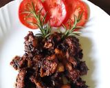 A picture of step 4 of Spicy Mbuzi Ulaya aka Pork Meat, with some honey#authormarathon#.