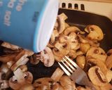 A picture of step 2 of Mushroom and sausage sandwich.