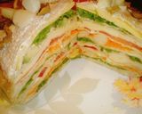 Foto del paso 2 de la receta Torre de panqueques vegetariana y multicolor 💜👌