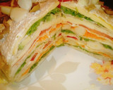 Foto del paso 2 de la receta: Torre de panqueques vegetariana y multicolor 💜👌