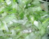 A picture of step 1 of Spring onion dry sabzi.