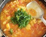 A picture of step 4 of Varat special, poory bhaji, chattny, makhany ki kher.