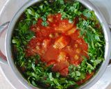 A picture of step 1 of Aloo Matar.