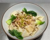A picture of step 13 of Biangbiang mian/noodles (handpulled noodles).