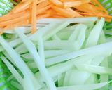 Hình bước làm 1 của món Thịt heo xào su su và cà rốt
