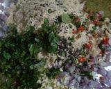 A picture of step 1 of Litti choka with coriander chutney.