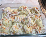 Foto del paso 3 de la receta: Coliflor con pollo y salsa “sin nata” gratinado. 🍽