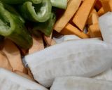 A picture of step 1 of Aviyal (A Keralite Healthy Veg Coconut Stew).