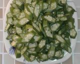 A picture of step 1 of Lady finger bhujia.