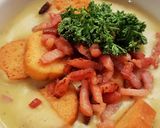 Une image de l'étape 8 de Velouté de pois cassés aux lardons et croûtons.