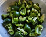 A picture of step 1 of Aloo capsicum ki sabji.