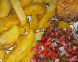 A picture of step 8 of Oven potato Wedges and chicken.
