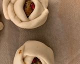 A picture of step 4 of Dabeli Bun pav in Rose shape.
