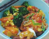 Foto langkah ke 8 dari resep Rice Bowl Jamur Crispy Saus Asam Manis.