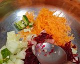 A picture of step 2 of Beetroot Mixed Vegetable Raita.