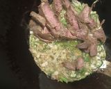 A picture of step 1 of Beef, Okra, and Beans.