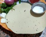 A picture of step 1 of Masala papad.
