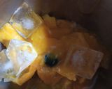 A picture of step 1 of Mango slushie.