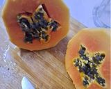 A picture of step 1 of Pawpaw-chai smoothie.