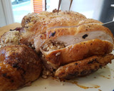 Foto del paso 18 de la receta: Pavo de Navidad con relleno de frutos secos, frutas, longaniza ibérica y cava