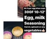 Hình bước làm 1 của món Air fryer egg bites cups / bánh trứng nồi chiên không dầu