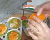 A picture of step 13 of Tiranga Rava Idli.