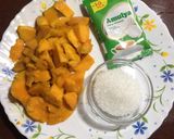 A picture of step 1 of Mango Popsicles.