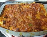 A picture of step 12 of My Crisp Lasagne with soft Mozzarella Cheese on top. 😀.