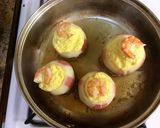 A picture of step 6 of Savory steamed egg custard with shrimp in radish cup.