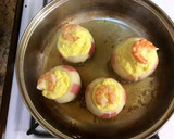 A picture of step 6 of Savory steamed egg custard with shrimp in radish cup.
