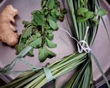 A picture of step 1 of Lemon Grass Mint Tea.