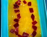 A picture of step 2 of Orange pudding with dash of tutti frutti.