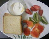 A picture of step 1 of Sandwich with fruits.