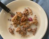 A picture of step 5 of Mini Croissant Cereal with Milk 🥐🥣🍓.