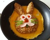 Hình bước làm 5 của món Omurice Thỏ Ngọc cute 🐰