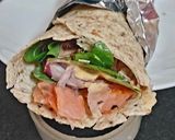 A picture of step 4 of My Salmon + Salad with Healthy Wrap. 😉.