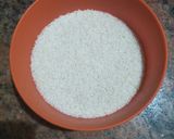 A picture of step 1 of Kesari Sama Rice halwa.