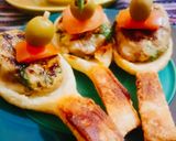 A picture of step 23 of #Chiken_grill_bite_in_Puff #spoon.With#Lentil_Soup.