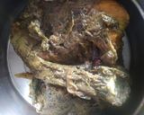 A picture of step 2 of Kachu Saag with Hilsa fish #Cookpad.