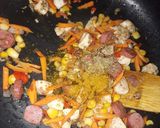 A picture of step 3 of Chinese fried rice.