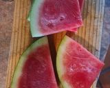 A picture of step 1 of Watermelon steak.