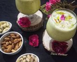 A picture of step 5 of Maharashtrian Kesar Piyush.