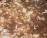 A picture of step 5 of Spanish Bean Soup from my Mother's Recipe Card.