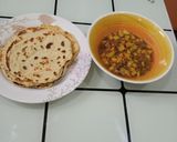 A picture of step 12 of Arabian Khubz with beef and potato soup.